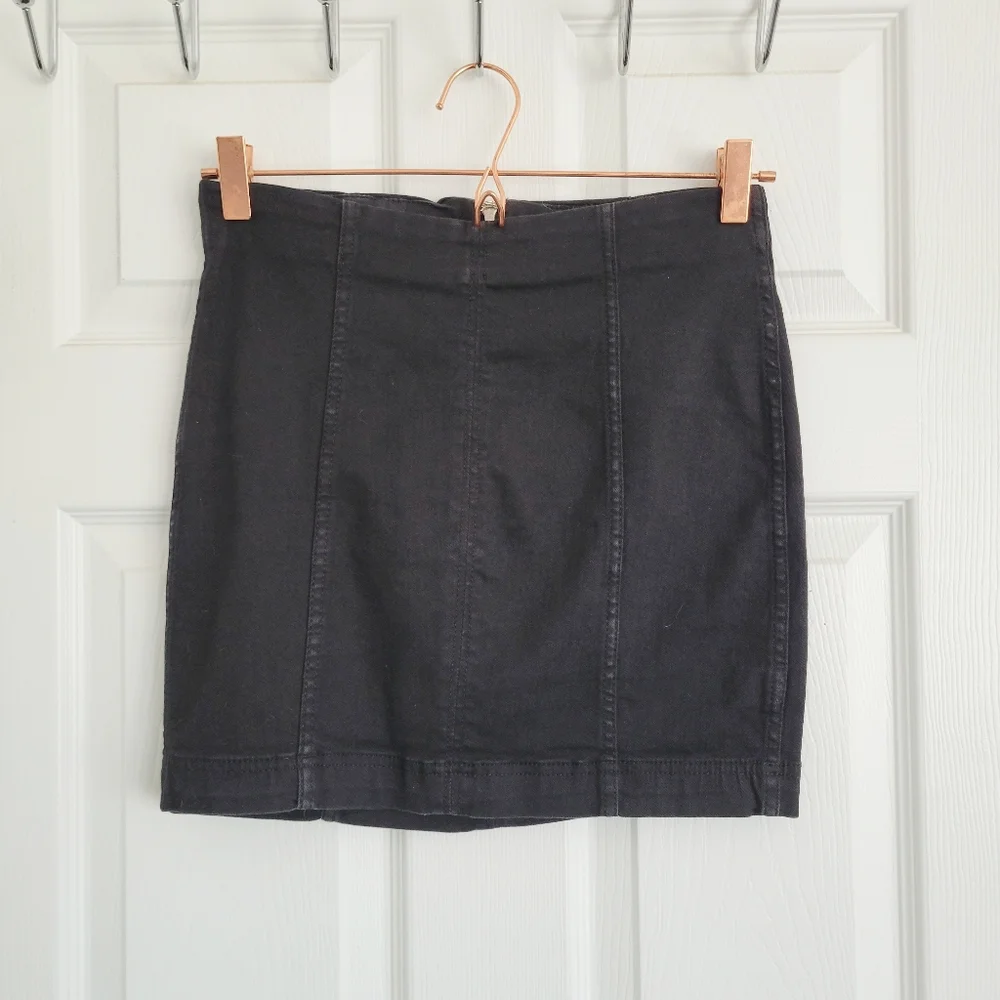 Free People Black Modern Femme Denim Mini Skirt‎